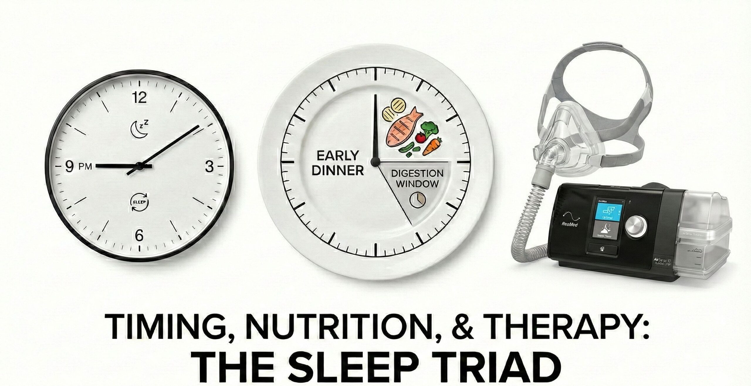 Diagram showing the conflict between CPAP and gastroparesis known as the traffic jam effect
